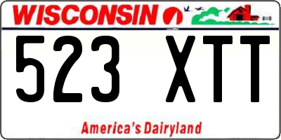 WI license plate 523XTT