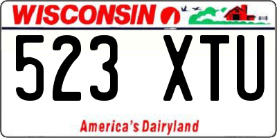 WI license plate 523XTU