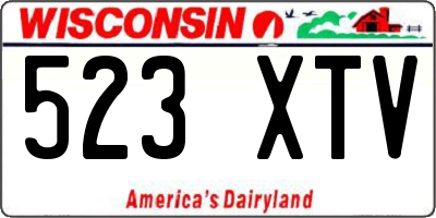 WI license plate 523XTV
