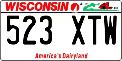 WI license plate 523XTW