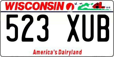 WI license plate 523XUB