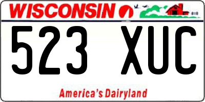 WI license plate 523XUC