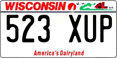 WI license plate 523XUP