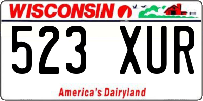 WI license plate 523XUR