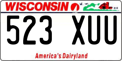 WI license plate 523XUU