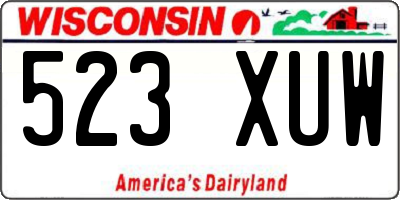 WI license plate 523XUW