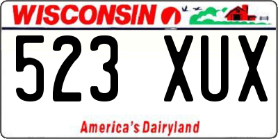 WI license plate 523XUX