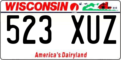 WI license plate 523XUZ
