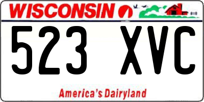 WI license plate 523XVC