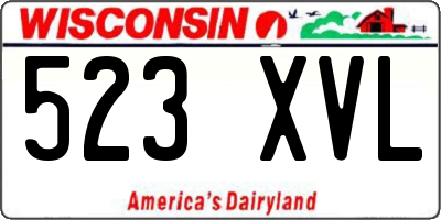 WI license plate 523XVL
