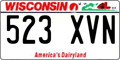 WI license plate 523XVN