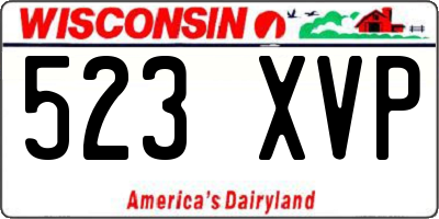 WI license plate 523XVP