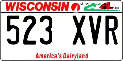 WI license plate 523XVR