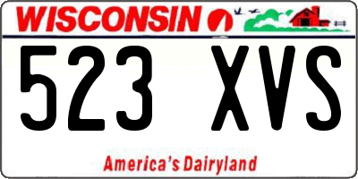 WI license plate 523XVS