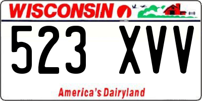 WI license plate 523XVV