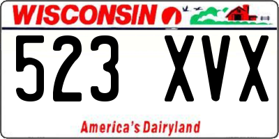 WI license plate 523XVX