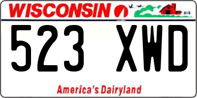 WI license plate 523XWD