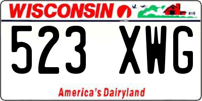 WI license plate 523XWG