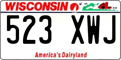 WI license plate 523XWJ
