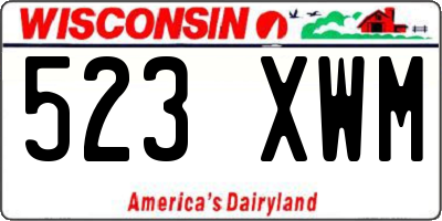 WI license plate 523XWM