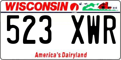 WI license plate 523XWR