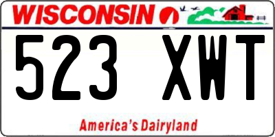 WI license plate 523XWT