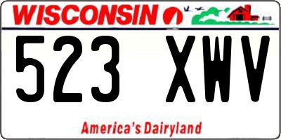 WI license plate 523XWV