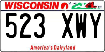 WI license plate 523XWY