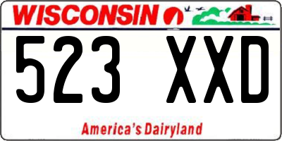 WI license plate 523XXD