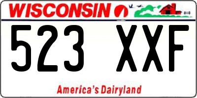 WI license plate 523XXF
