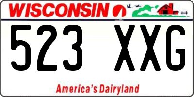 WI license plate 523XXG
