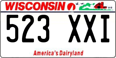 WI license plate 523XXI