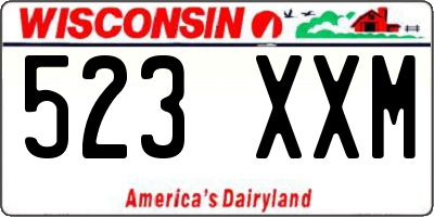 WI license plate 523XXM
