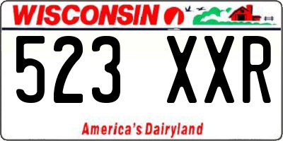 WI license plate 523XXR