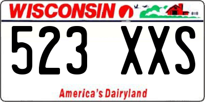 WI license plate 523XXS