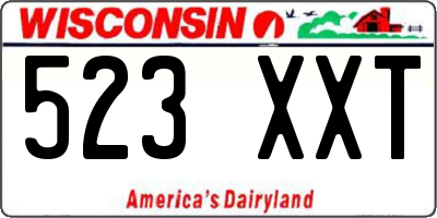 WI license plate 523XXT