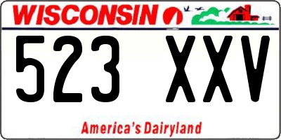 WI license plate 523XXV