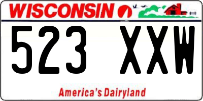WI license plate 523XXW