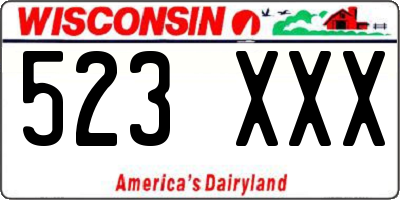 WI license plate 523XXX