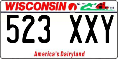 WI license plate 523XXY