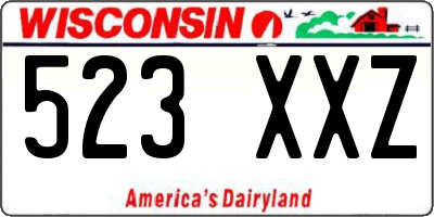 WI license plate 523XXZ