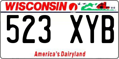 WI license plate 523XYB