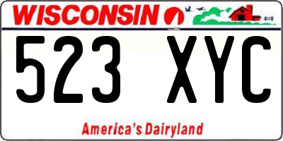 WI license plate 523XYC