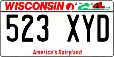 WI license plate 523XYD