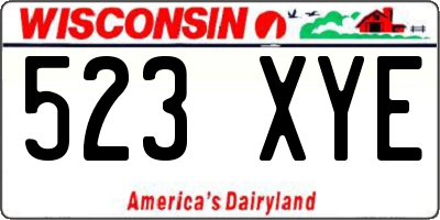 WI license plate 523XYE