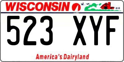 WI license plate 523XYF