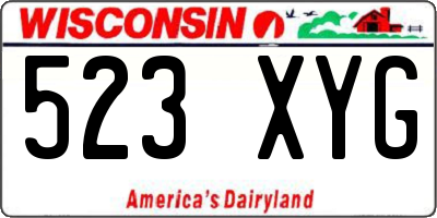 WI license plate 523XYG