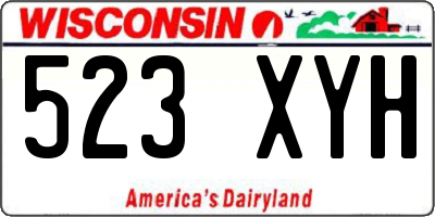 WI license plate 523XYH