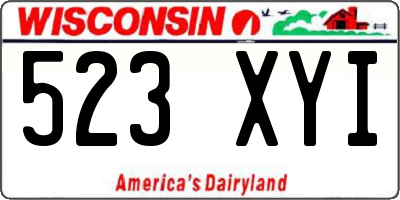 WI license plate 523XYI