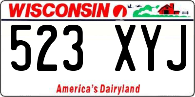 WI license plate 523XYJ